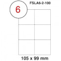 FIS FSLA6-2-100 A4 MULTIPURPOSE WHITE LABEL 105X99MM