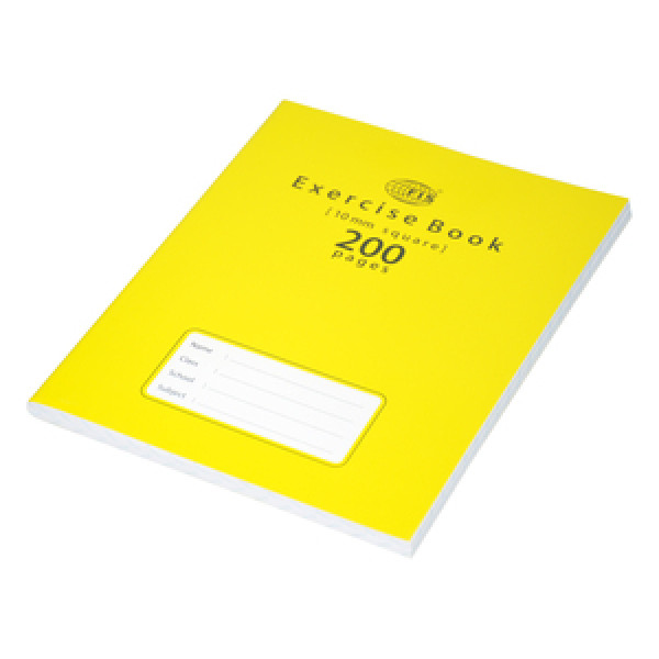 FIS EXERCISE NOTEBOOK, 200 PAGES,10MM SQUARE, FSEBSQ10200N