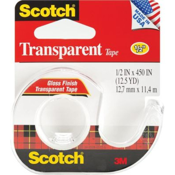 SCOTCH TRANSPARENT TAPE 144, 1/2 IN x 450 IN