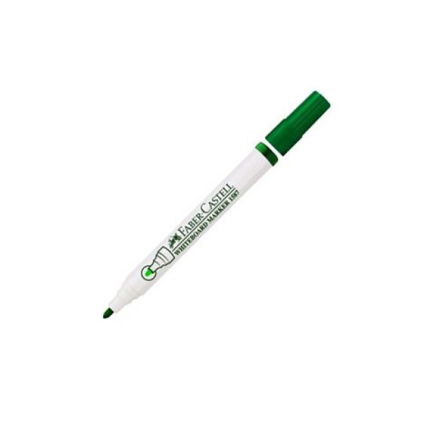 FABER CASTELL WHITEBOARD MARKER 1587 GREEN BULLET TIP, BOX OF 12 PCS 
