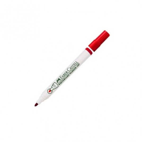 FABER CASTELL WHITEBOARD MARKER 1587 RED BULLET TIP, BOX OF 12 PCS 