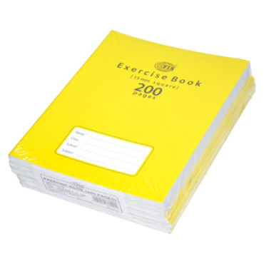 FIS EXERCISE NOTEBOOK, 200 PAGES,10MM SQUARE, FSEBSQ10200N,6 PIECES