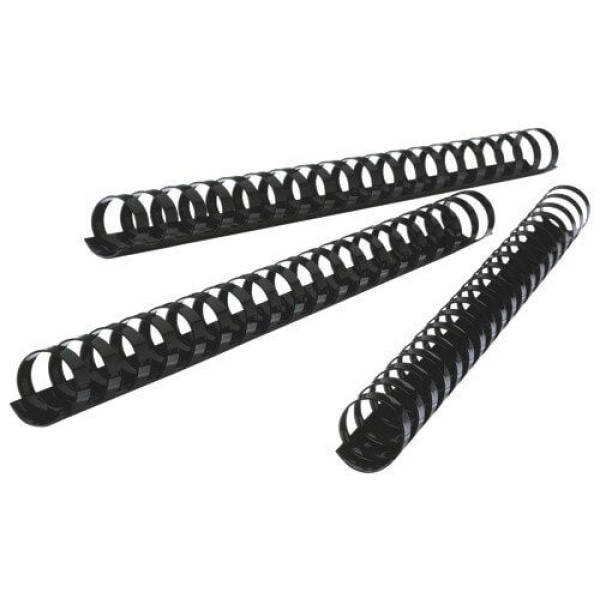 SUPER DEAL PLASTIC COMB BINDING RINGS PVC 16MM BLACK, BOX OF 100 PCS