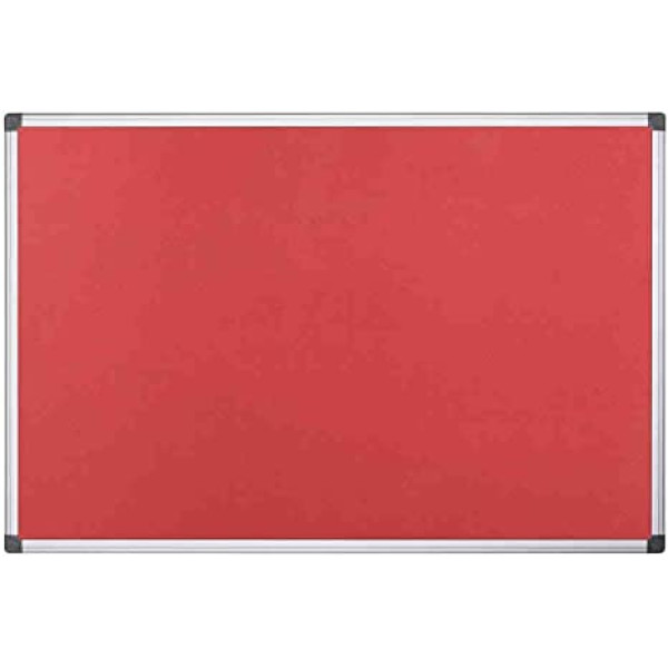 SUPER DEAL FELT NOTICE BOARD ALUMINIUM FRAME 120CMX180 CM RED