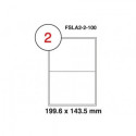 FIS FSLA2-2-100 A4 MULTIPURPOSE WHITE LABEL 199.6X143.5MM