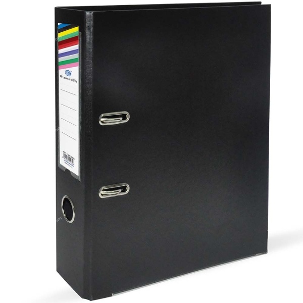 FIS PVC BOX FILE 6-PIECE BLACK 8CM FSBF8PBKFN F/S