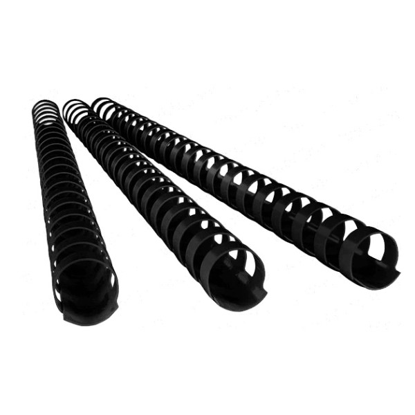 SUPER DEAL PLASTIC COMB BINDING RINGS PVC 20MM BLACK, BOX OF 100 PCS