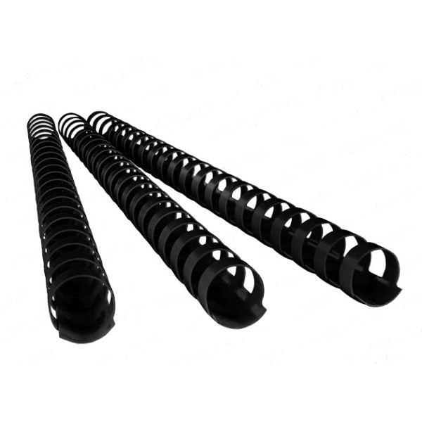 SUPER DEAL PLASTIC COMB BINDING RINGS PVC 22MM BLACK, BOX OF 100 PCS