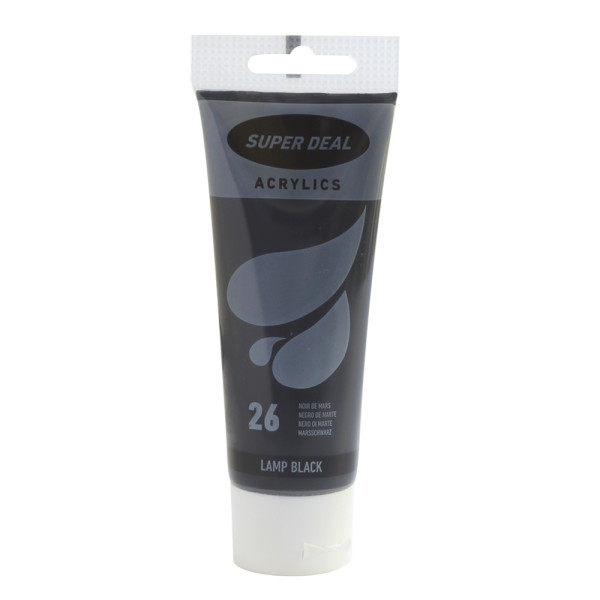 SUPER DEAL SD4212-26 ACRYLIC COLOUR 75ML LAMP BLACK