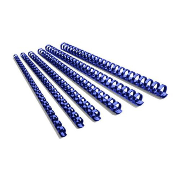 SUPER DEAL PLASTIC COMB BINDING RINGS PVC 28MM BLUE, BOX OF 100 PCS