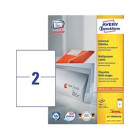  AVERY LABEL LASER ZWECKFORM A4 3655 WHITE ,2 LABELS/SHEET, PACKT