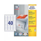  AVERY LABEL LASER ZWECKFORM A4 3657 WHITE ,40 LABELS/SHEET,PACKT
