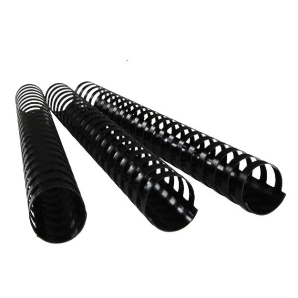 SUPER DEAL PLASTIC COMB BINDING RINGS PVC 38MM BLACK, BOX OF 100 PCS