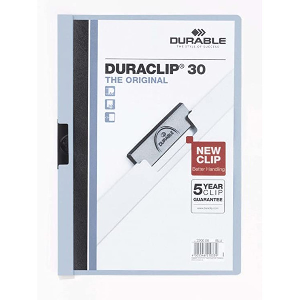 DURABLE 2200-06 DURACLIP FOLDER 30 A4 BLUE 25 PIECES IN BOX