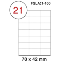 FIS FSLA21-100 A4 MULTIPURPOSE WHITE LABEL 70X42.42MM