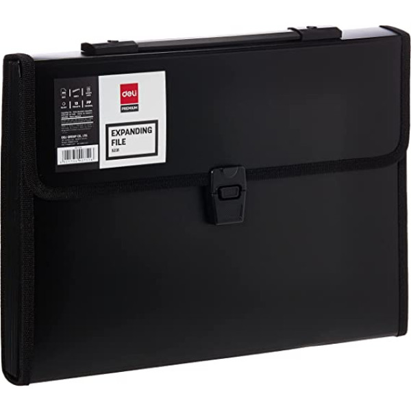 DELI 13 POCKETS EXPANDING FILE 5231 A4 WITH SMART LOCK & INDEX