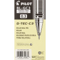 PILOT G-TEC-C3 MICRO FINE POINT  0.3MM BLACK PEN,PACK OF 12 PIECES