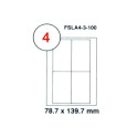 FIS FSLA4-3-100 A4 MULTIPURPOSE WHITE LABEL 78.7 x 139.7MM