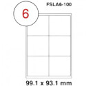 FIS FSLA6-100 A4 MULTIPURPOSE WHITE LABEL 99.1X93.1MM