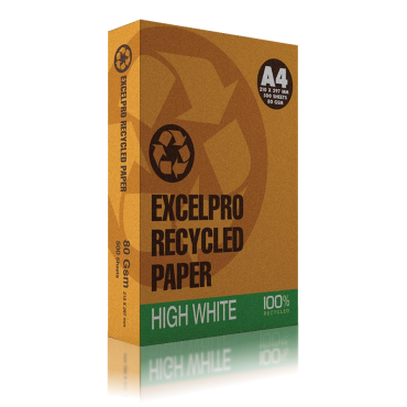 RECYCLED COPY PAPER  100% EXCEL PRO A4 80 GSM HIGH WHITE 500 SHEETS PER REAM