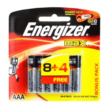 ENERGIZER AAA L92BP4 LITHIUM BATTERIES, PACK OF 12PCS