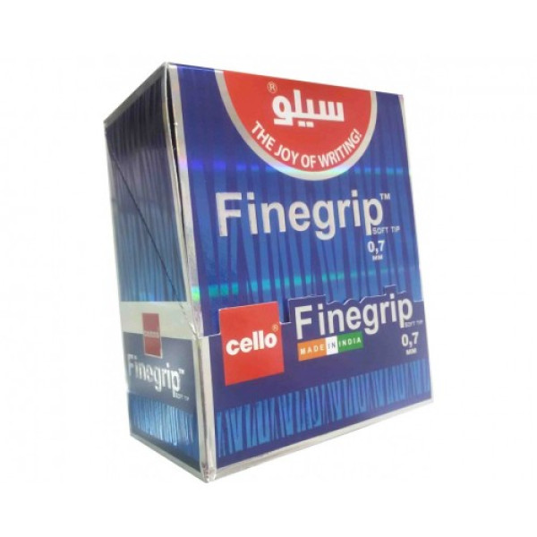 CELLO FINE GRIP BLACK BALL PEN, BOX OF 50 PCS