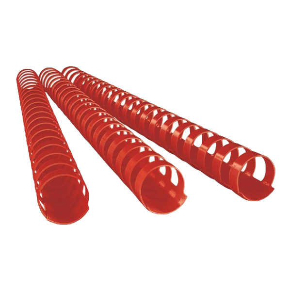 SUPER DEAL PLASTIC COMB BINDING RINGS PVC 12MM RED, BOX OF 100 PCS