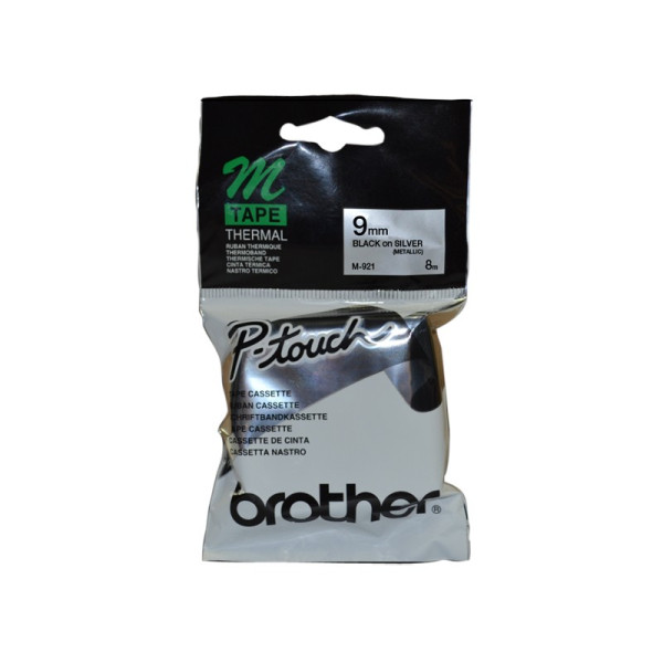 BROTHER M-921 TAPE 9MM BLACK ON SILVER
