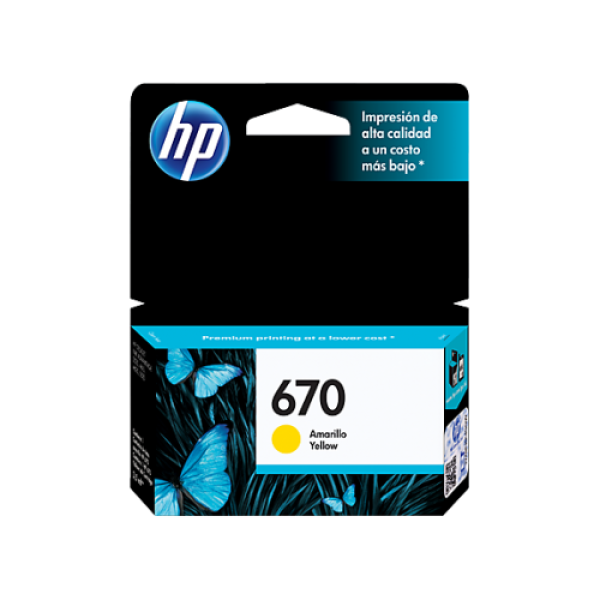 HP 670 INK CARTRIDGE YELLOW CZ116AL