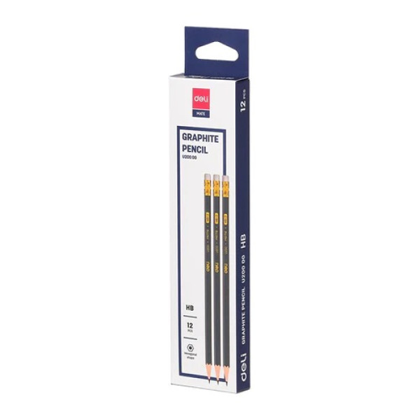 DELI HB GRAPHITE PENCIL U20000 HEXAGONAL 12 PIECES 