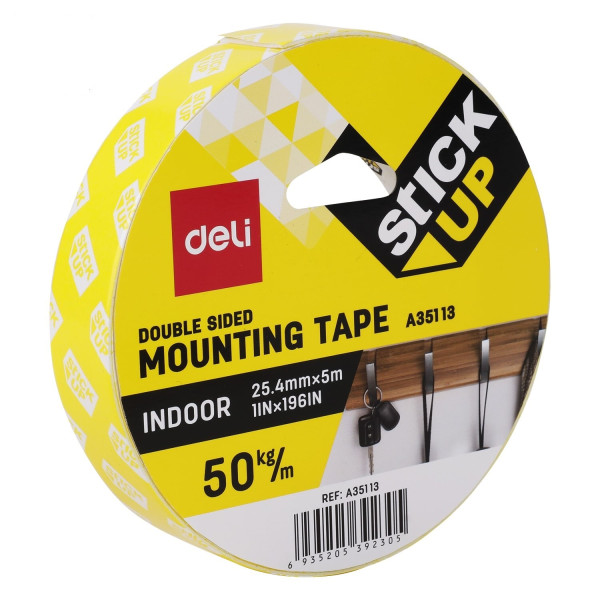 DOUBLE SIDED MOUNTING TAPE DELI A35113 (25.4MM X 5M)