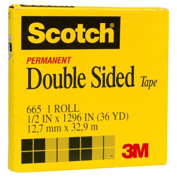 DOUBLE SIDED TAPE 3M 665-1236  1/2"X36YDS