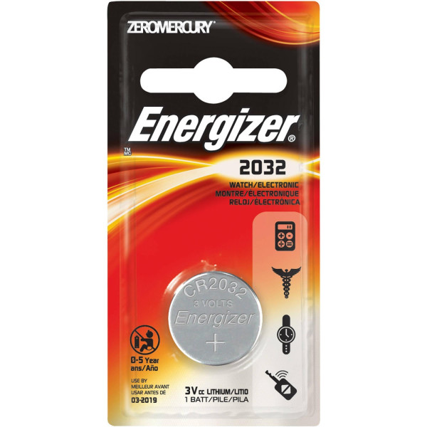 ENERGIZER E-CR2032 LITHIUM COIN 3V BATTERY