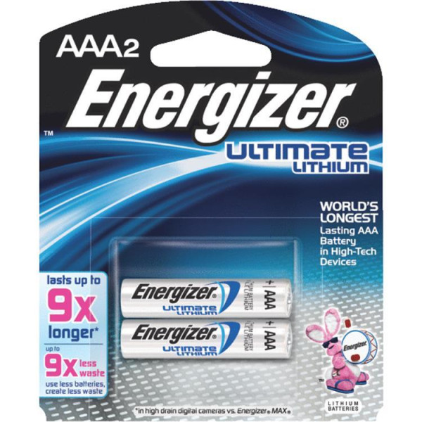 ENERGIZER AAA L92BP2 LITHIUM BATTERIES, PACK OF 2PCS