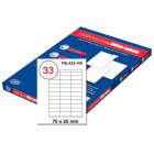 FIS FSLA33-100 A4 MULTIPURPOSE WHITE LABEL 70X 25MM