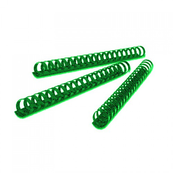 SUPER DEAL PLASTIC COMB BINDING RINGS PVC 14MM GREEN, BOX OF 100 PCS