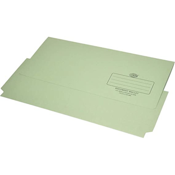 FIS DOCUMENT WALLET FSFF8GR F/S 210 X 330MM 320GSM GREEN 50 PCS