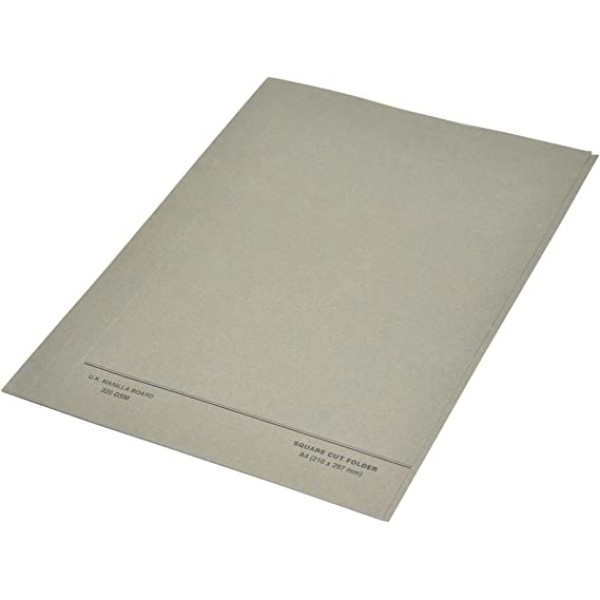 FIS FSFF9A4GY SQUARE CUT FOLDER F/S FASTNER A4 (210 X 330MM) 320GSM GREY PCKT/50