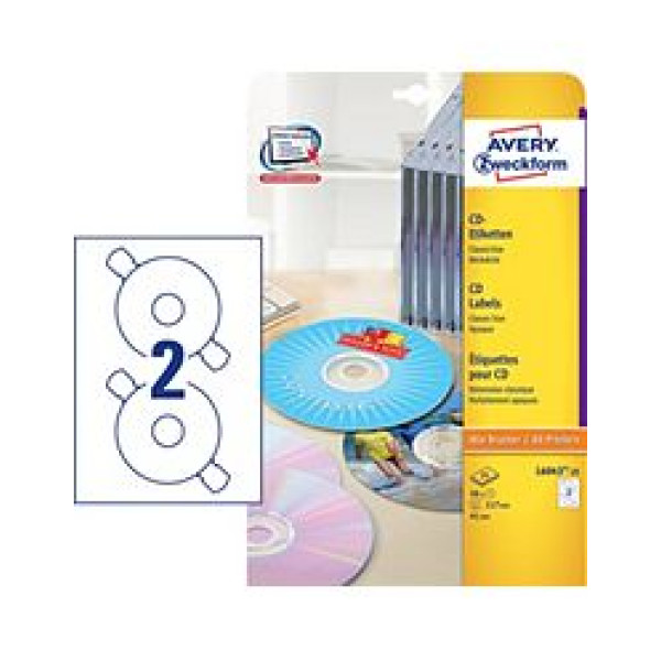  AVERY LABEL LASER ZWECKFORM A4 L6043 WHITE 2 LABELS/SHEET, PACKT