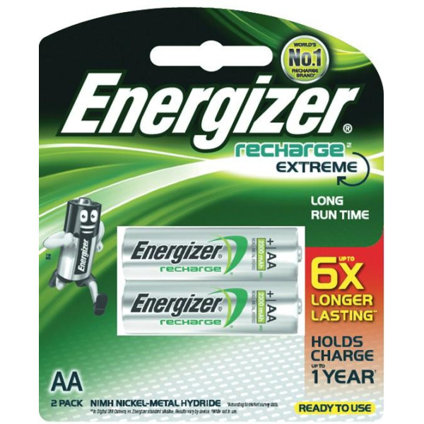 ENERGIZER AA NH15ERP2 EXTREME RECHARGEABLE BATTERY, PACK OF 2 PCS