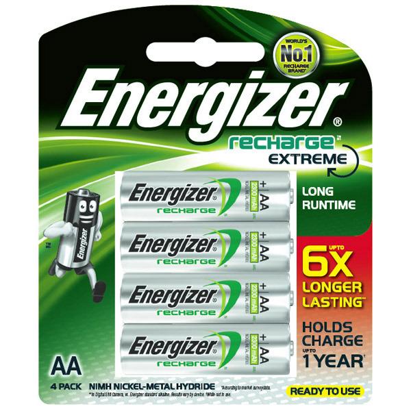 ENERGIZER AA NH15ERP4 EXTREME RECHARGEABLE BATTERY, PACK OF 4 PCS