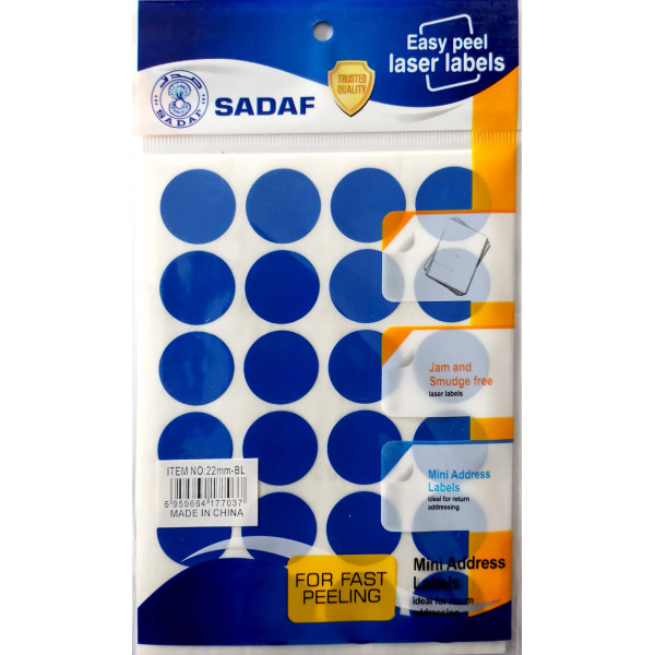 SADAF 22MM-BL ROUND LABEL BLUE 