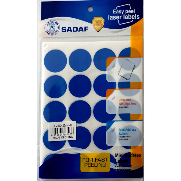 SADAF 25MM-BL ROUND LABEL BLUE 