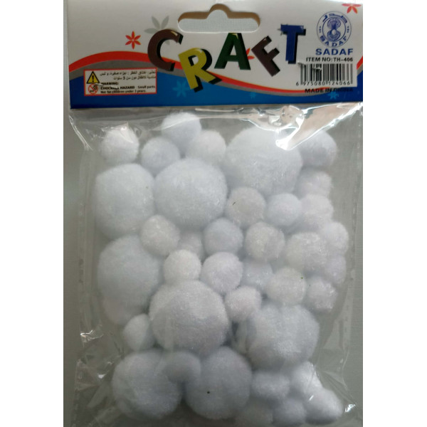 SADAF TH406 ART&CRAFT FLUFFY BALL WHITE COLOR