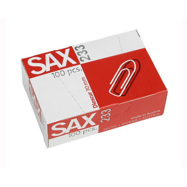 SAX 233 PAPER CLIP METAL 30MM, PACKET OF 100 PCS