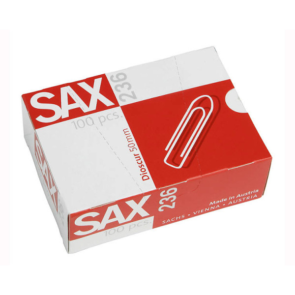 SAX 236 PAPER CLIP METAL 50MM, PACKET OF 100 PCS