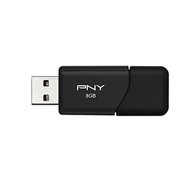 PNY USB 2.0 FLASH DRIVE SLEDGE 8GB FD8GBSLEDGE-EF,BLACK