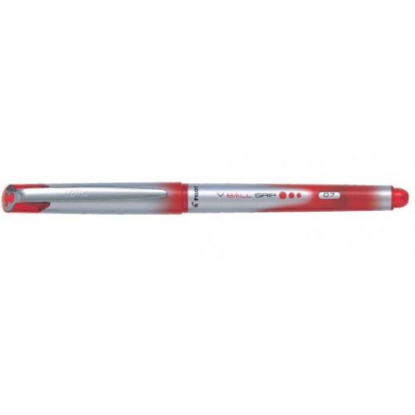 PILOT ROLLER BALL V-BALL GRIP VB-7 RED PEN 0.7 MM, BOX OF 12 PCS