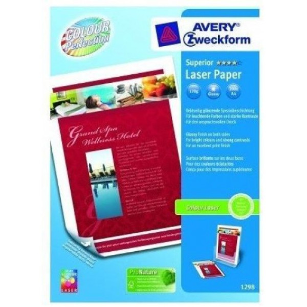 PHOTO PAPER DOUBLE SIDED SUPERIOR COLOUR LASER PAPER AVERY 1298 A4 170GSM 20 SHEETS PER PACKET