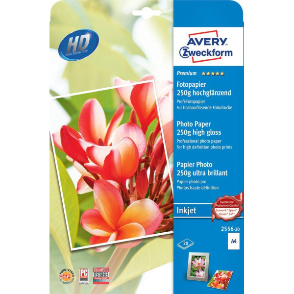 PHOTO PAPER INKJET PAPER AVERY 2556-20  A4 250 GSM 200 SHEETS PER PACKET
